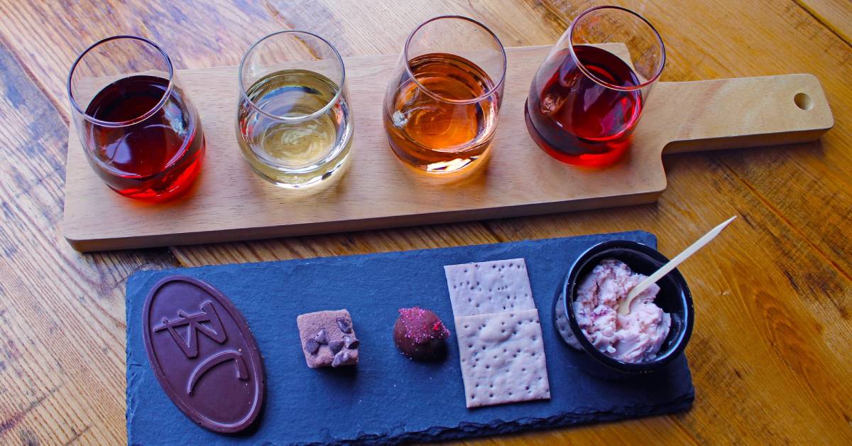 wine flight and food pairings at adirondack winery