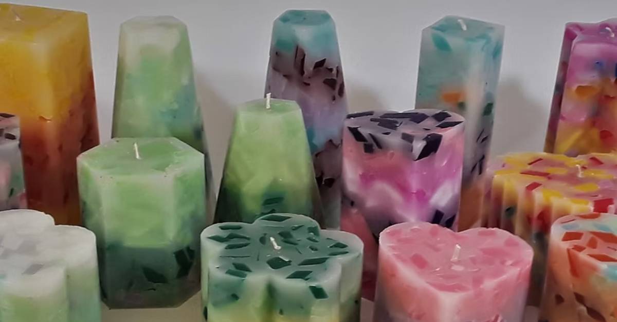 colorful candles of different shapes