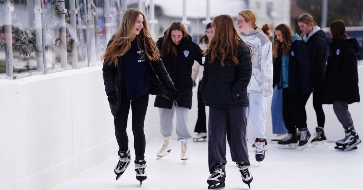 teenagers ice skating