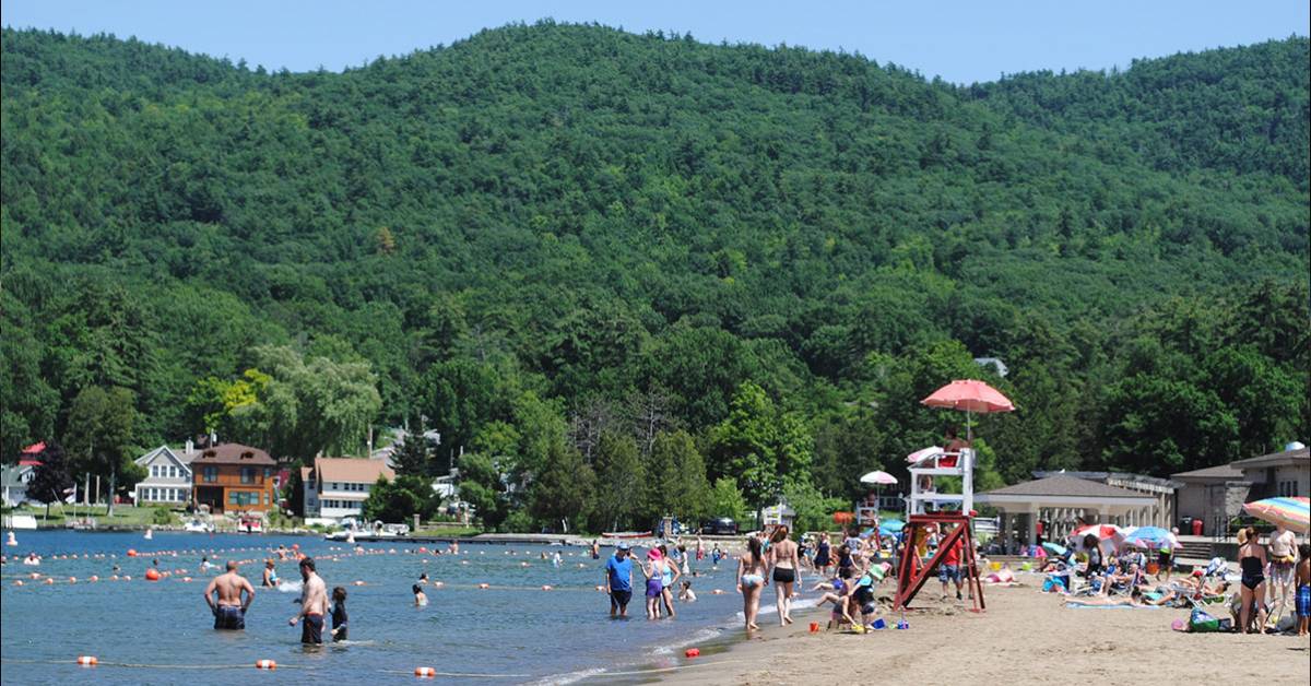 people at a sandy beach