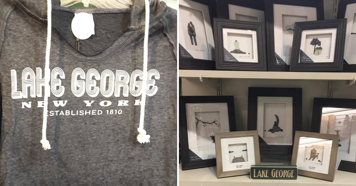 lake george sweatshirt and picture frames