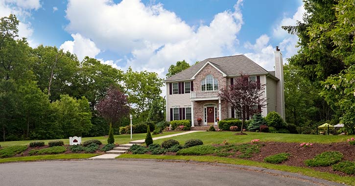 modern house on a culdesac