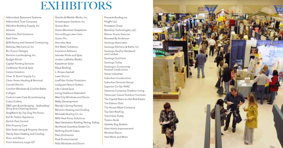 list of exhibitors on the left, lifestyle show in the right