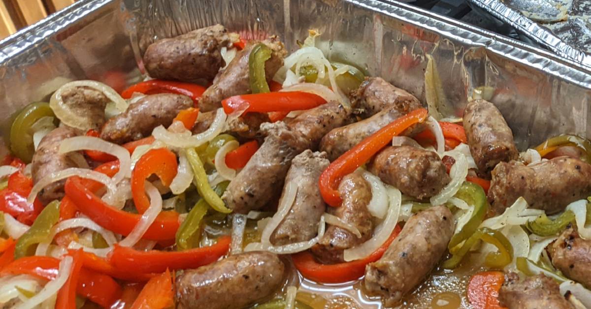 sausage, peppers, and onions