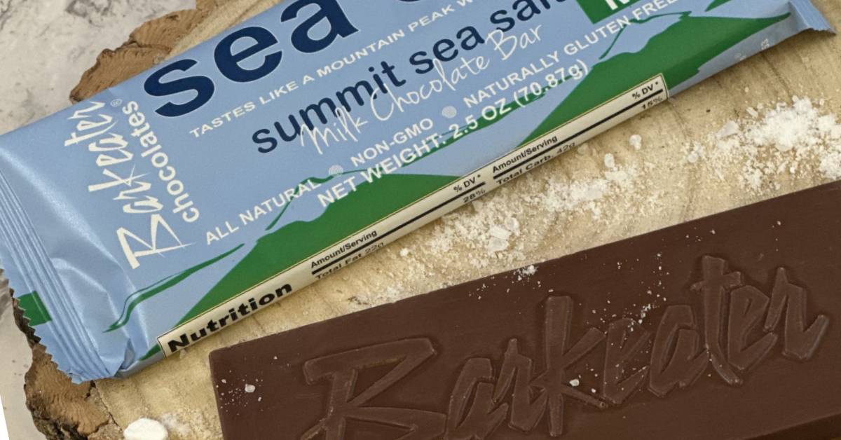 The new Barkeater chocolate treat, Summer Sea Salt bar