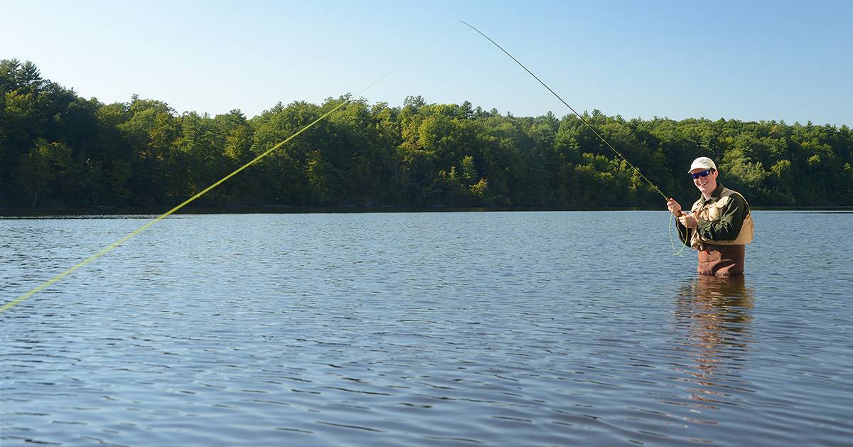 angler in water