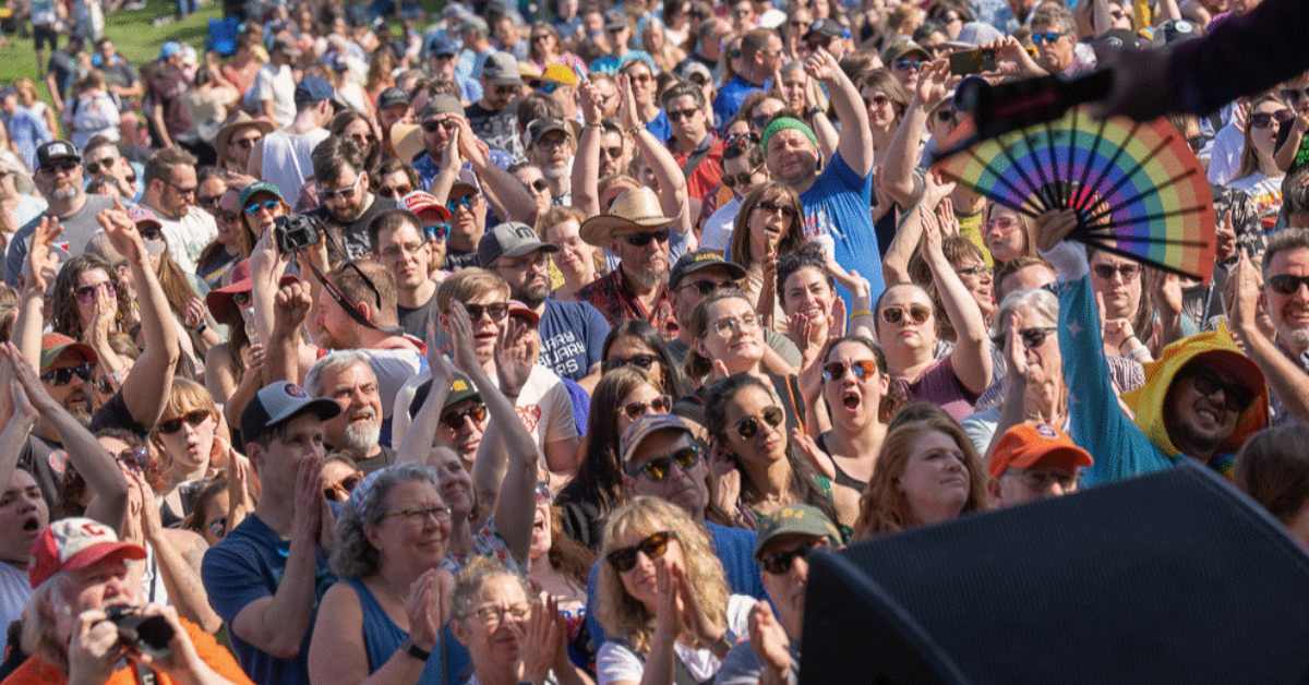 crowd at an outdoor concert