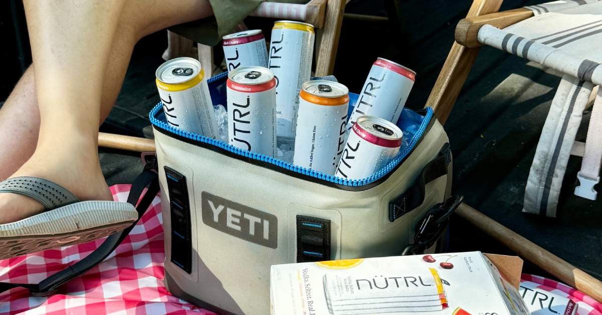 yeti cooler with cocktail drinks