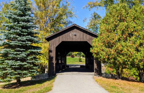 covered bridge in ticonderoga
