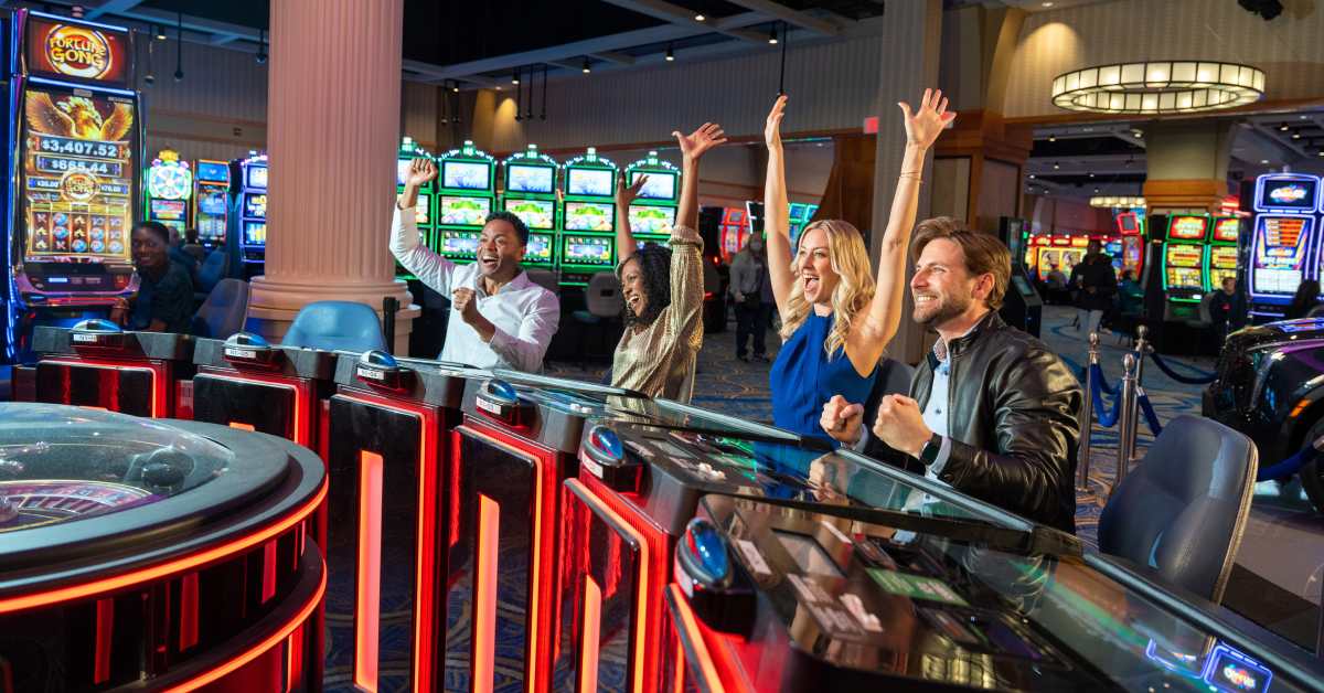 people playing electronic casino games