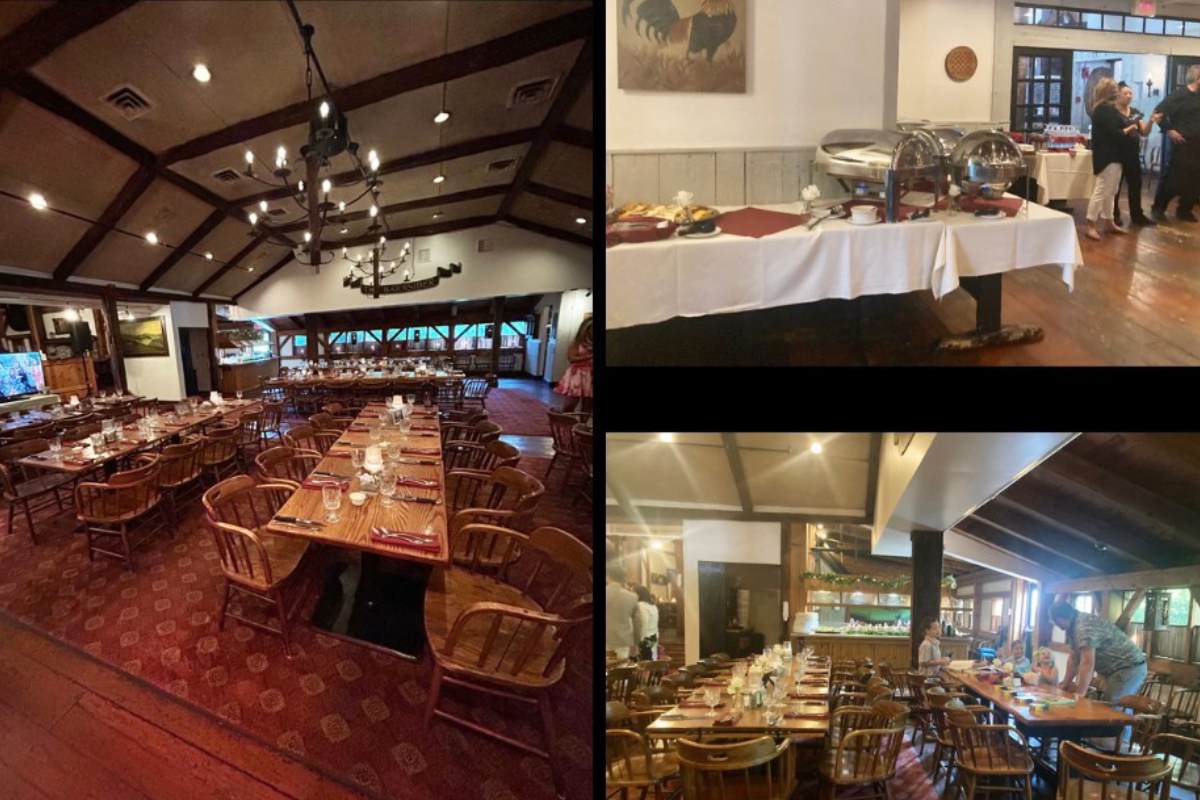 collage of restaurant dining room photos