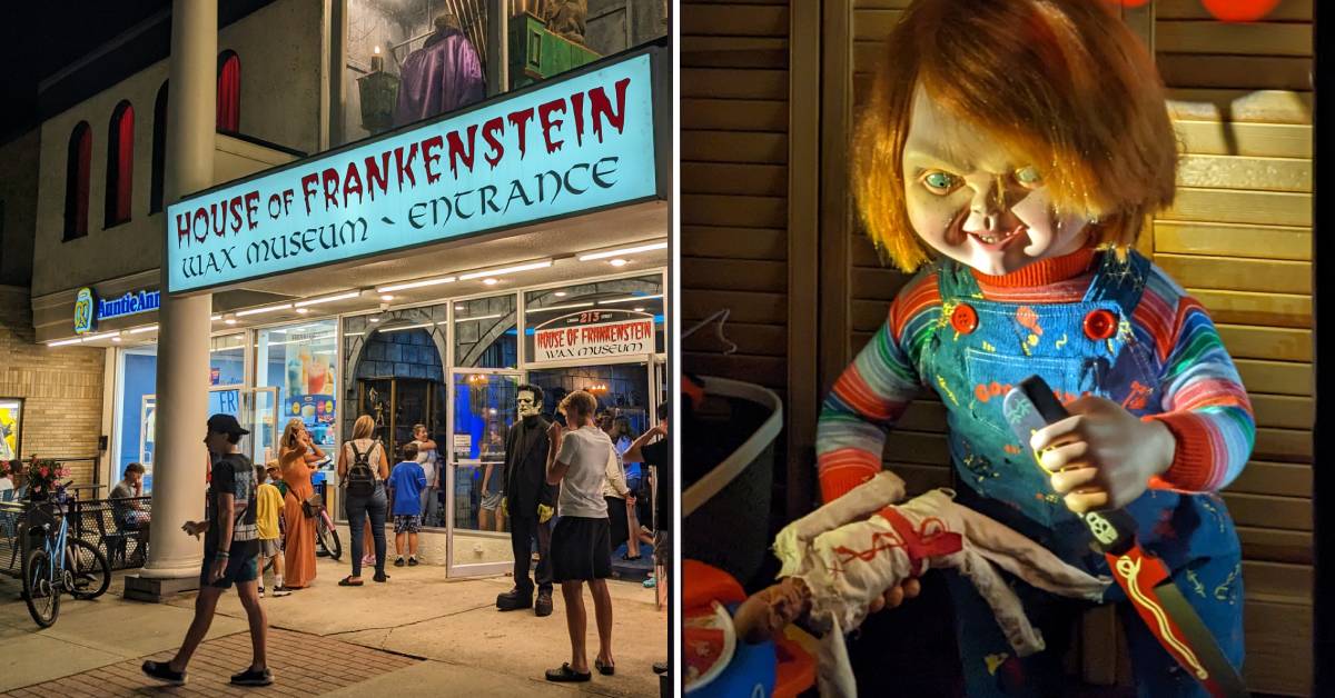 exterior of house of frankenstein wax museum and chucky doll