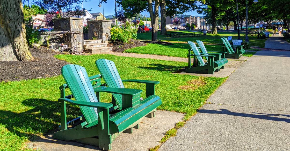 adirondack chairs in shepard park