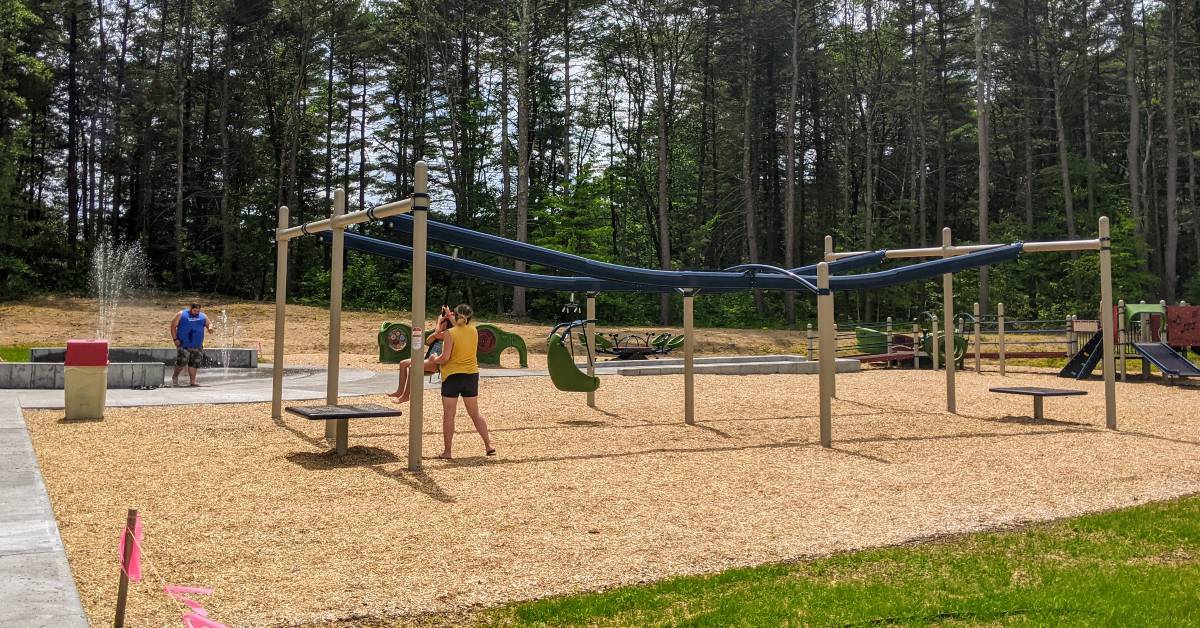 accessible playground with splash pad at moreau rec park