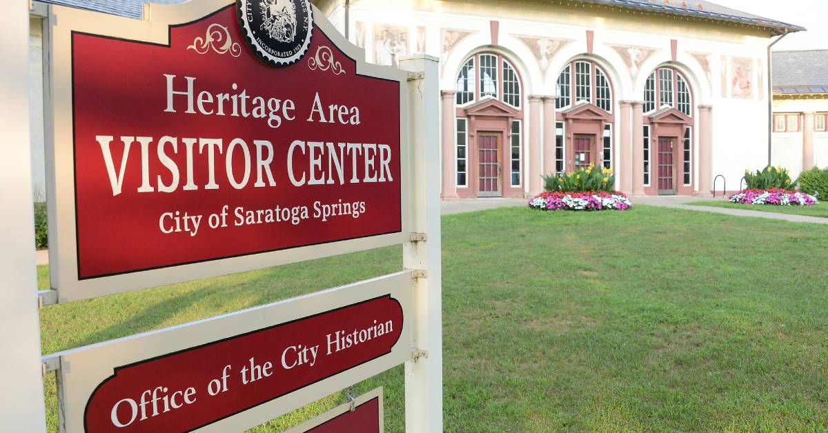 exterior of heritage area visitor center in saratoga springs