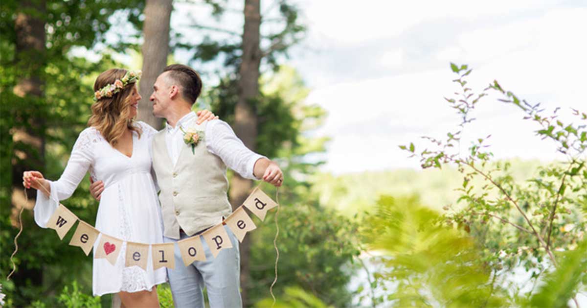 A couple elopes at Fern Lodge