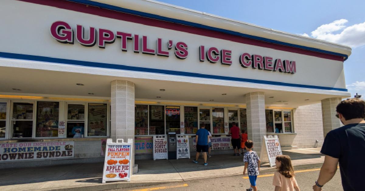 outside of Guptill's Ice Cream