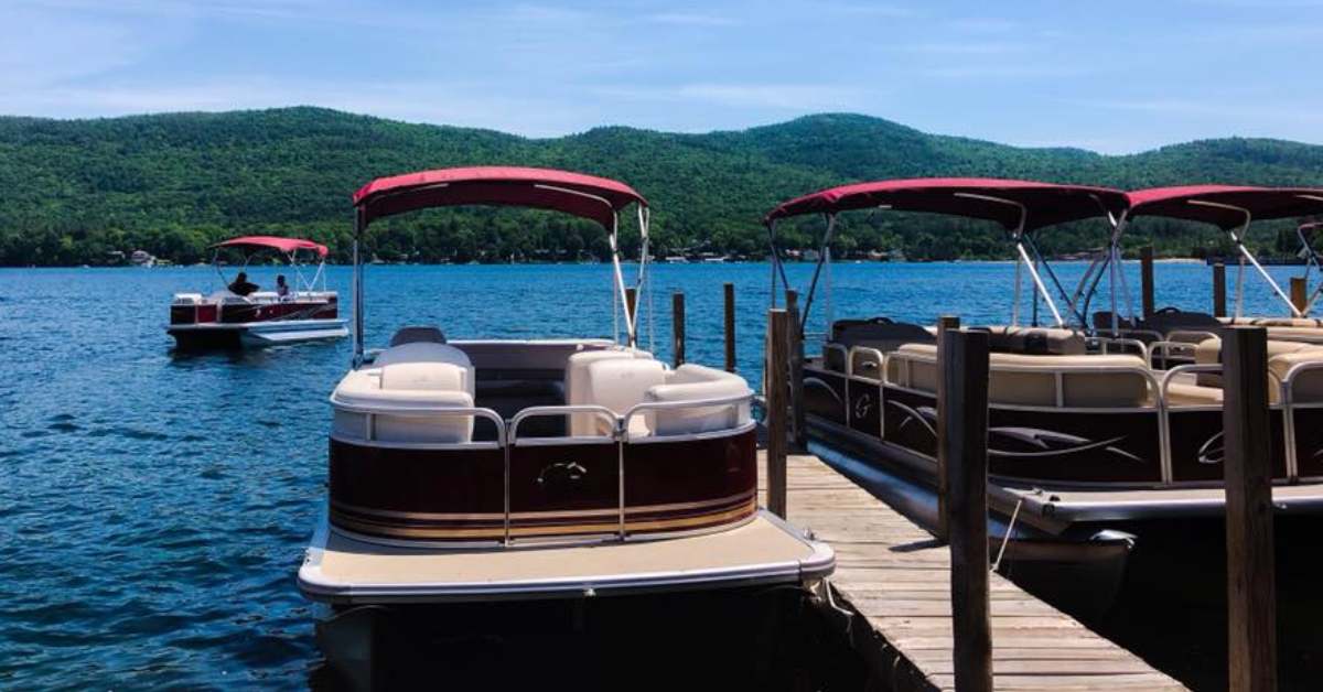 pontoon boats at the dock