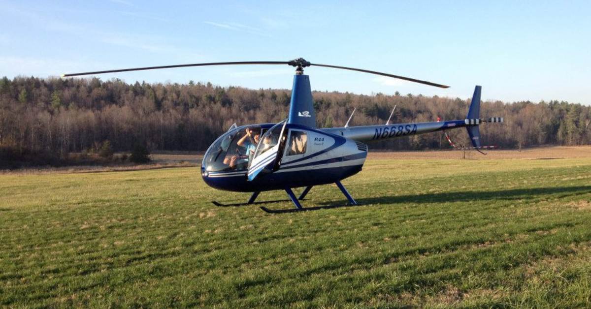 a helicopter on ground