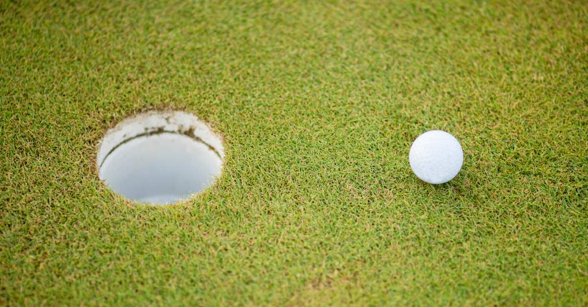 golf ball and a hole