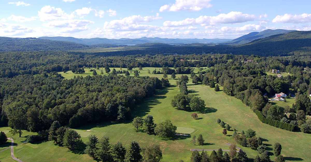 aerial view of a golf course
