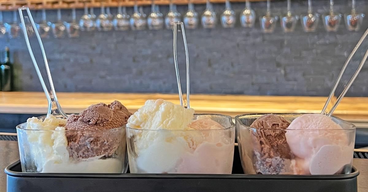 dishes of ice cream