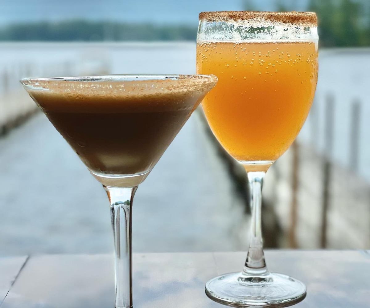 dark brown and orange cocktails
