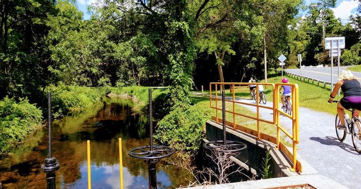 bikers on feeder canal trail