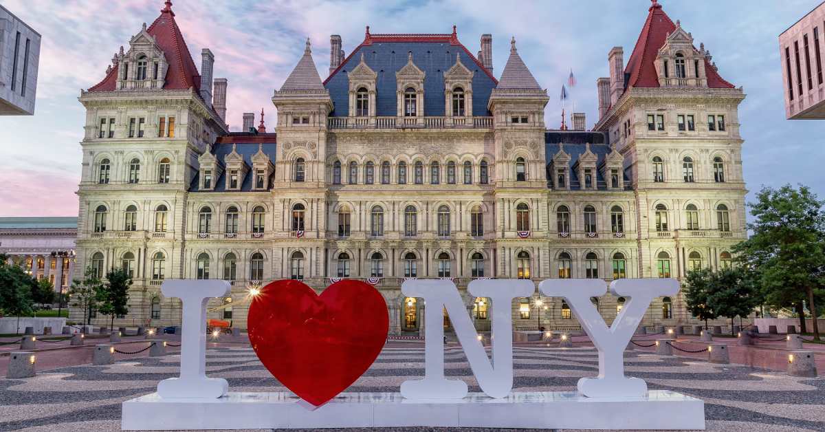 exterior of the New York State Capitol Building