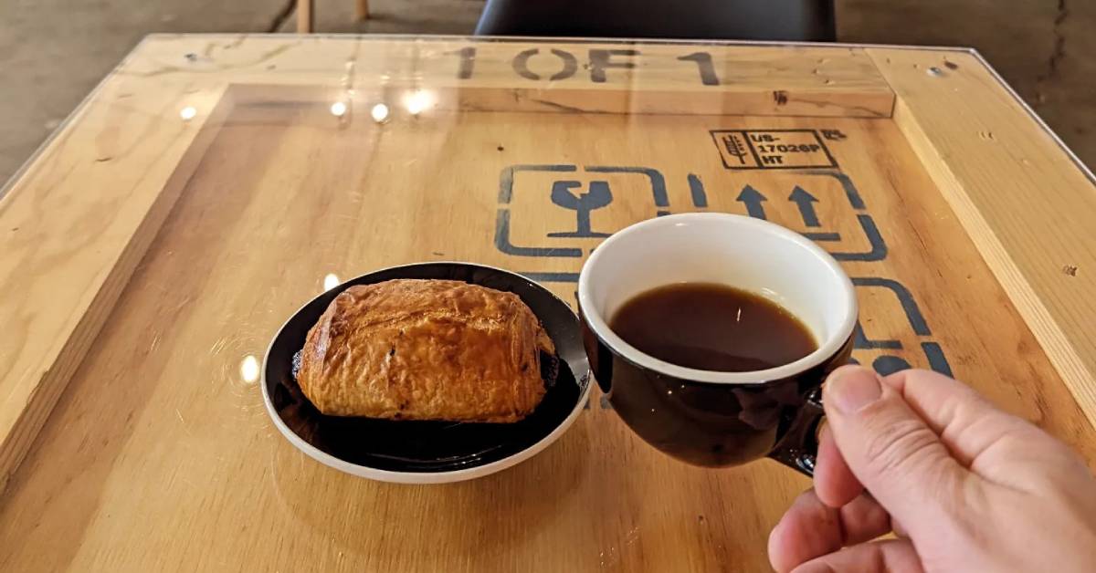 coffee with breakfast pastry
