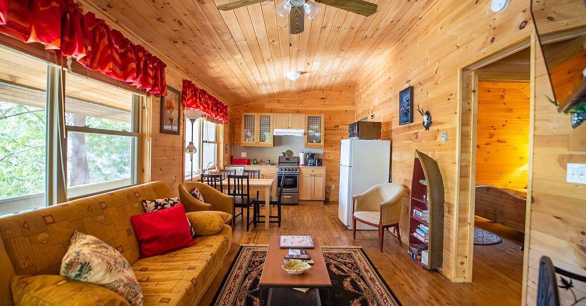 motel long lake interior of cabin