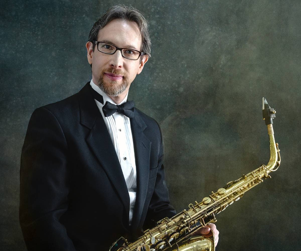 man with saxophone