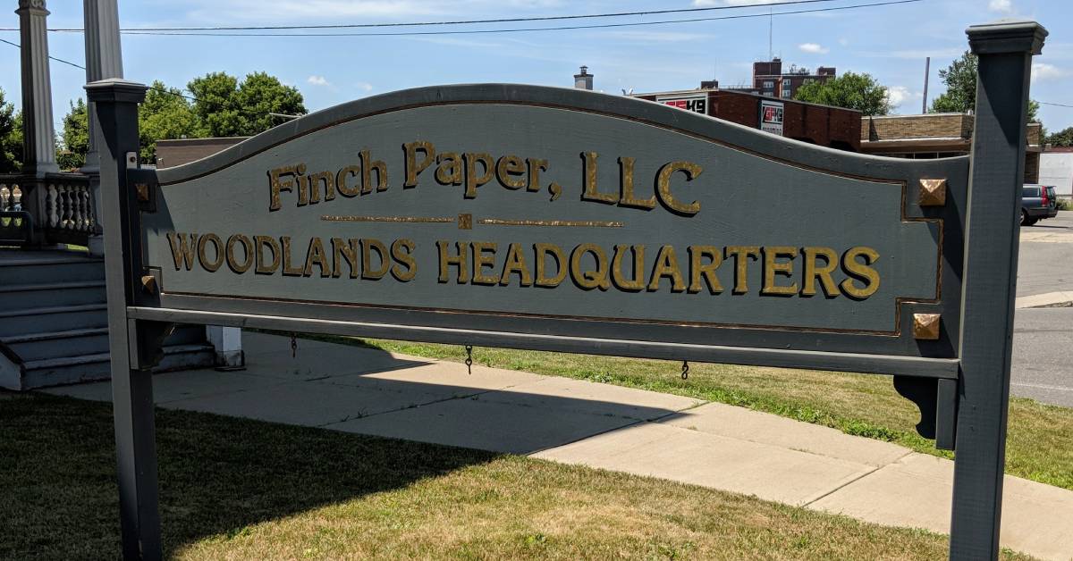finch paper headquarters sign