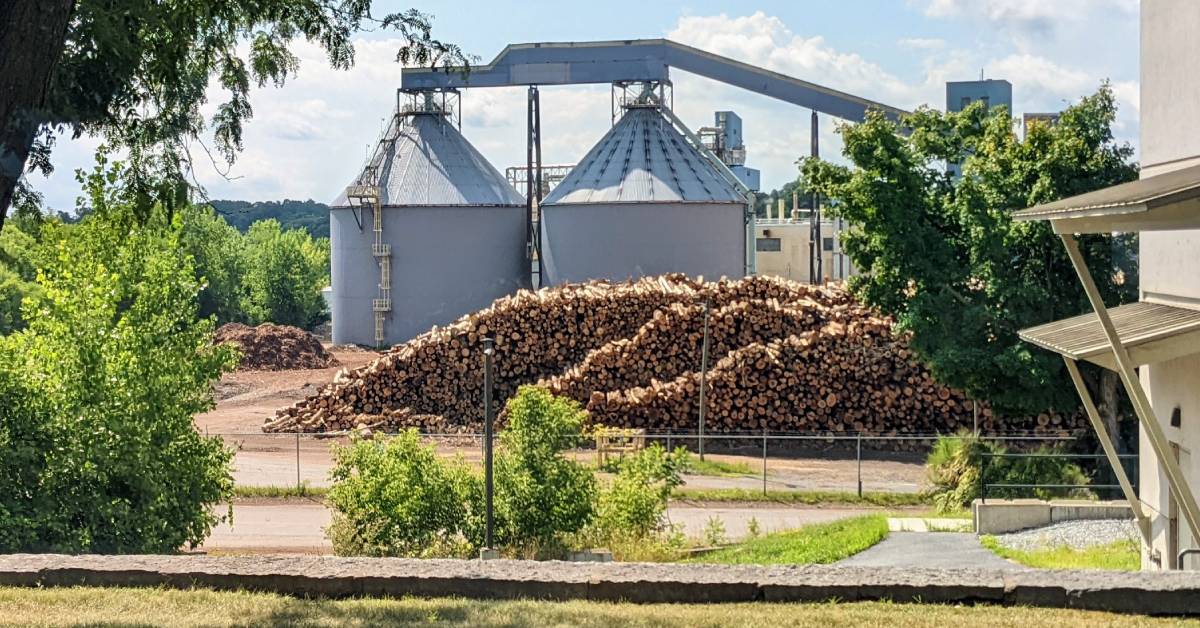 finch paper logs stacked