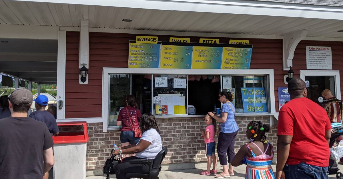 food stand at huck finn's playland