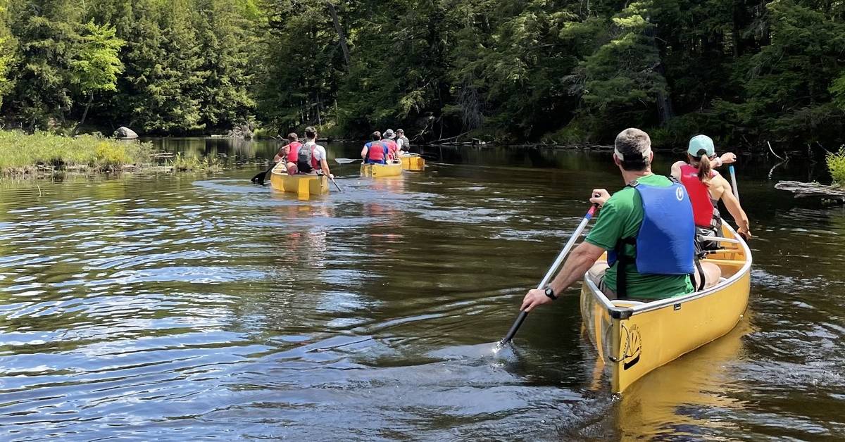 people canoeing