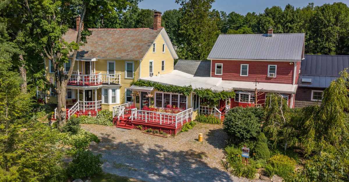 aerial view of a farmstead B&B