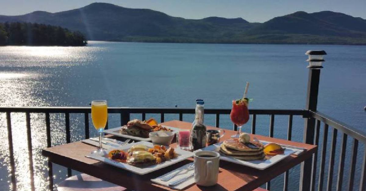 Brunch and Cocktails Overlooking the Mountains and Water 