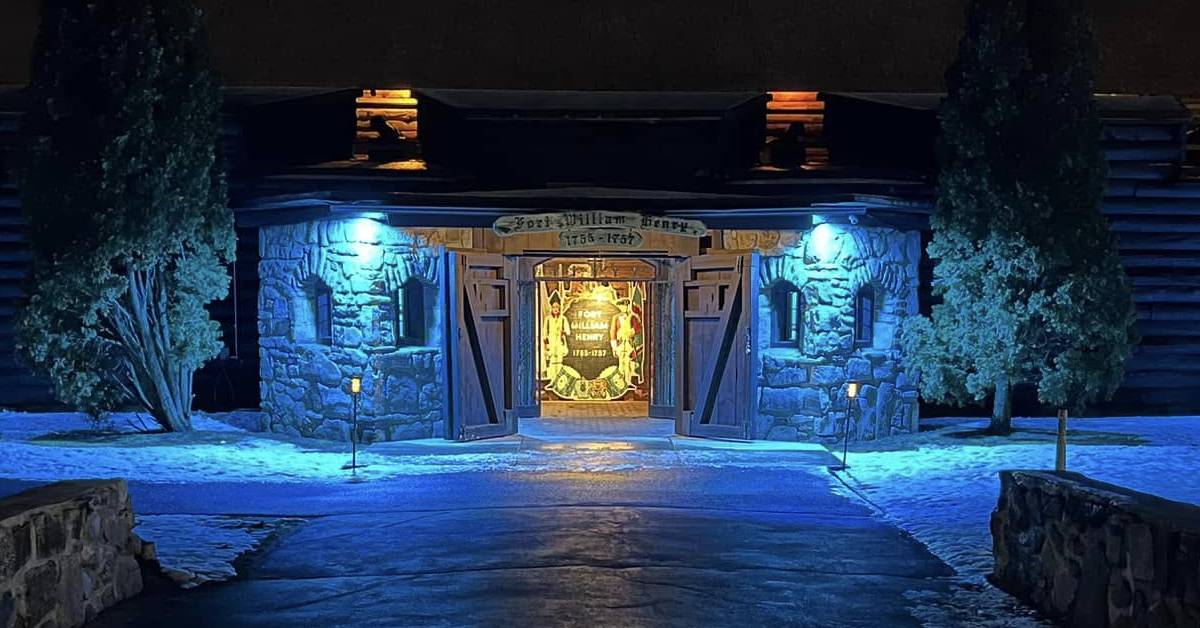 fort william henry at night, exterior