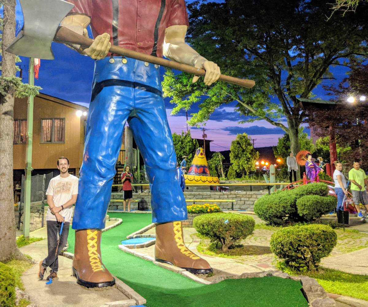 around the world golf at night
