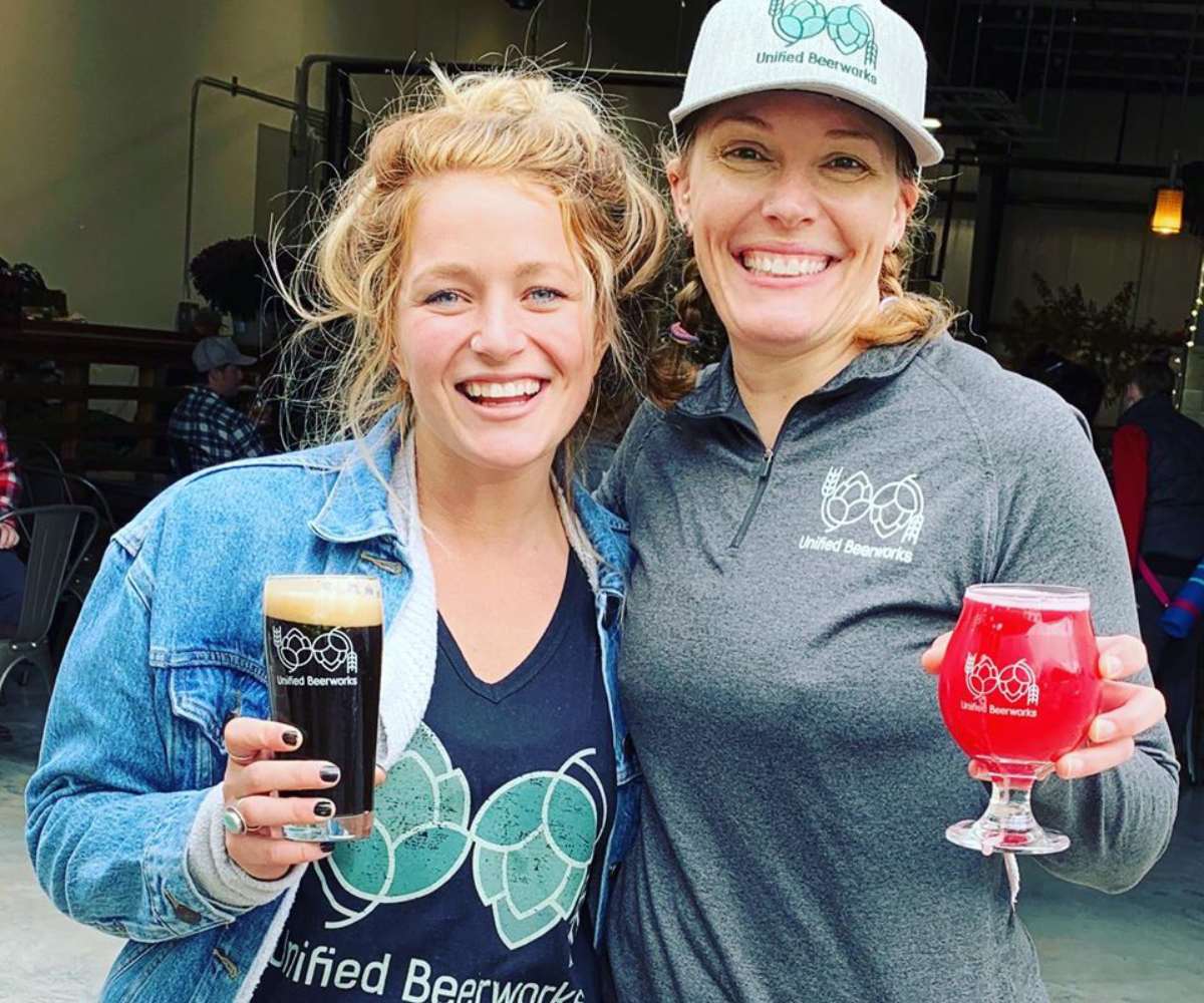 two women with beer glasses