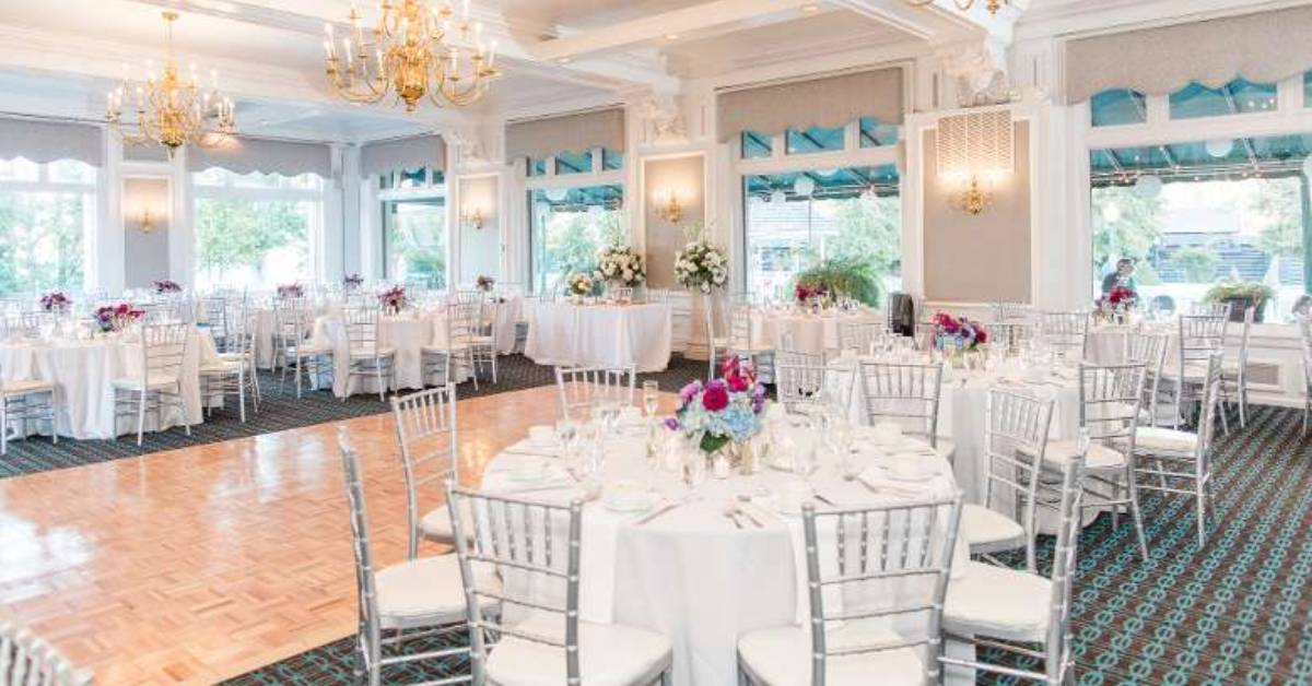 White Lion Room with tables and decorations