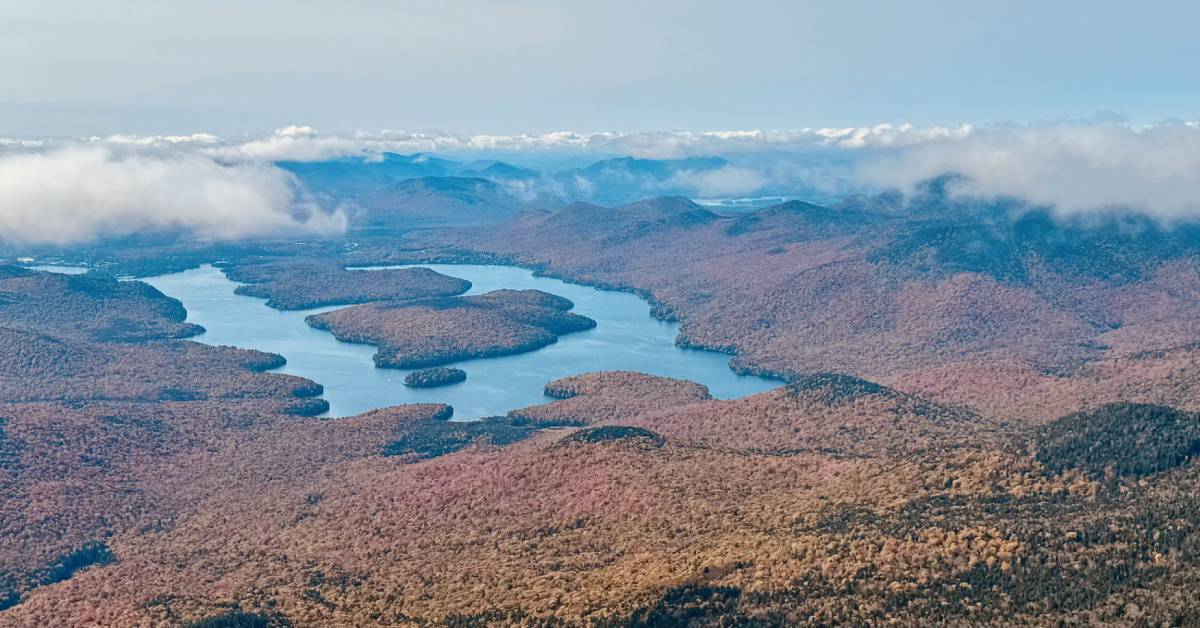 view from mountain summit in fall