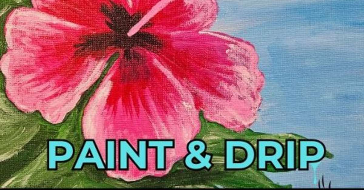 Paint and drips logo on hang painted picture 