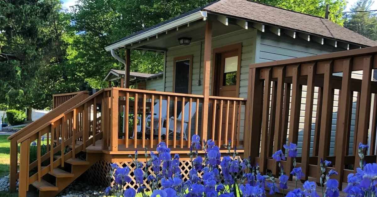 steps leading up to a cabin