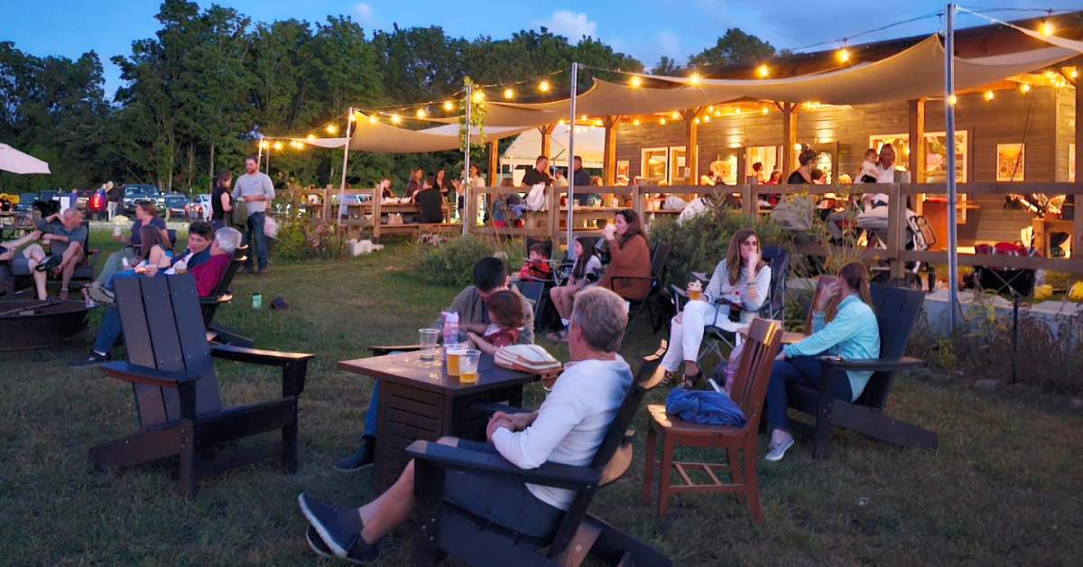 An evening at Dancing Grain Farm Brewery