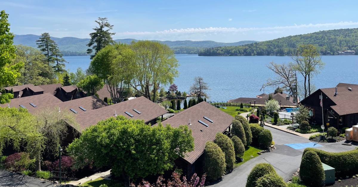 lodges at cresthaven and view of lake george