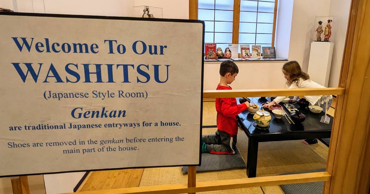 kids at world awareness children's museum's japanese room