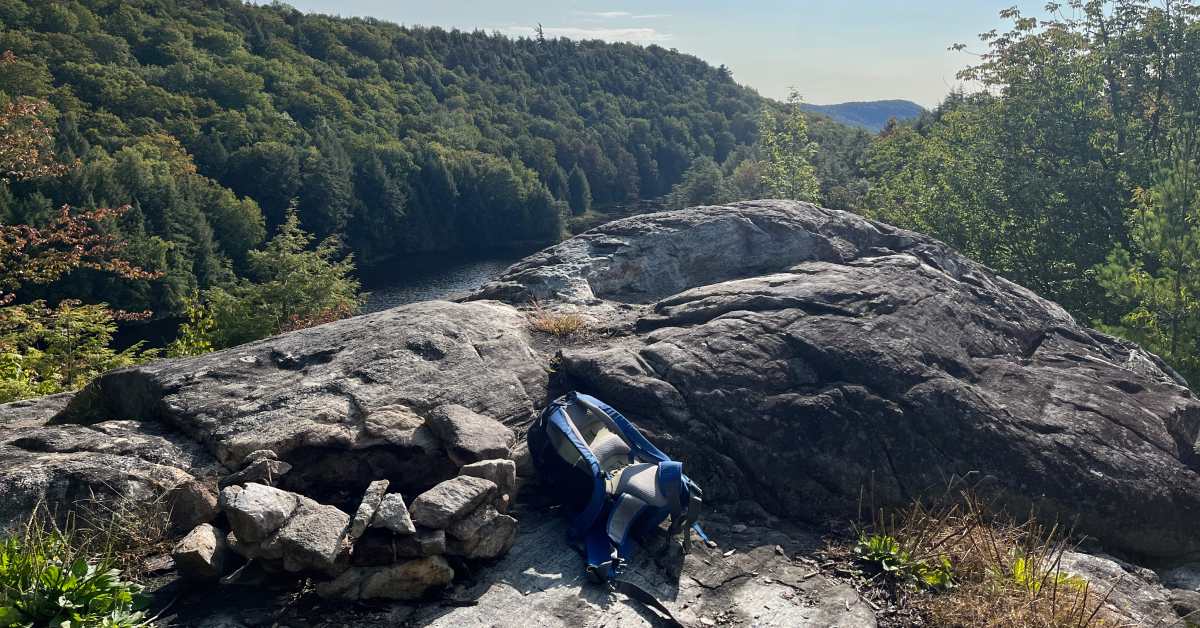 hiking backpack on summit