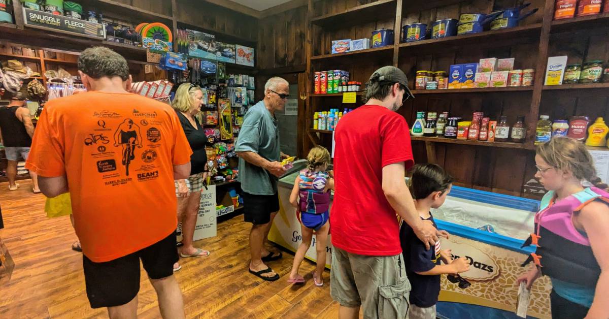 people at glen island store 